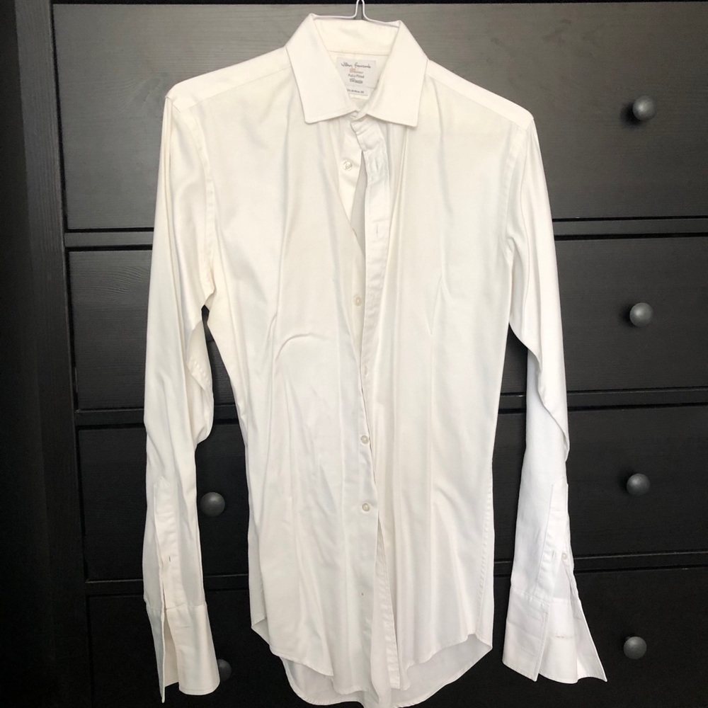 TM Lewin fully fitted double cuff white shirt